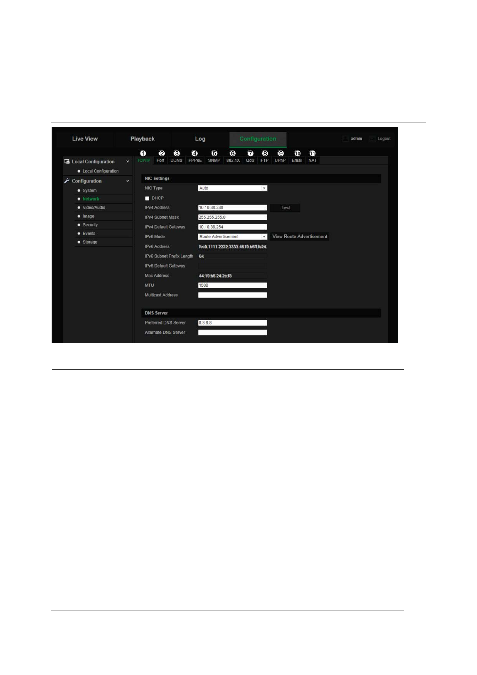 Network settings | Interlogix TruVision Intelligent IP Dome Configuration Manual User Manual | Page 14 / 72