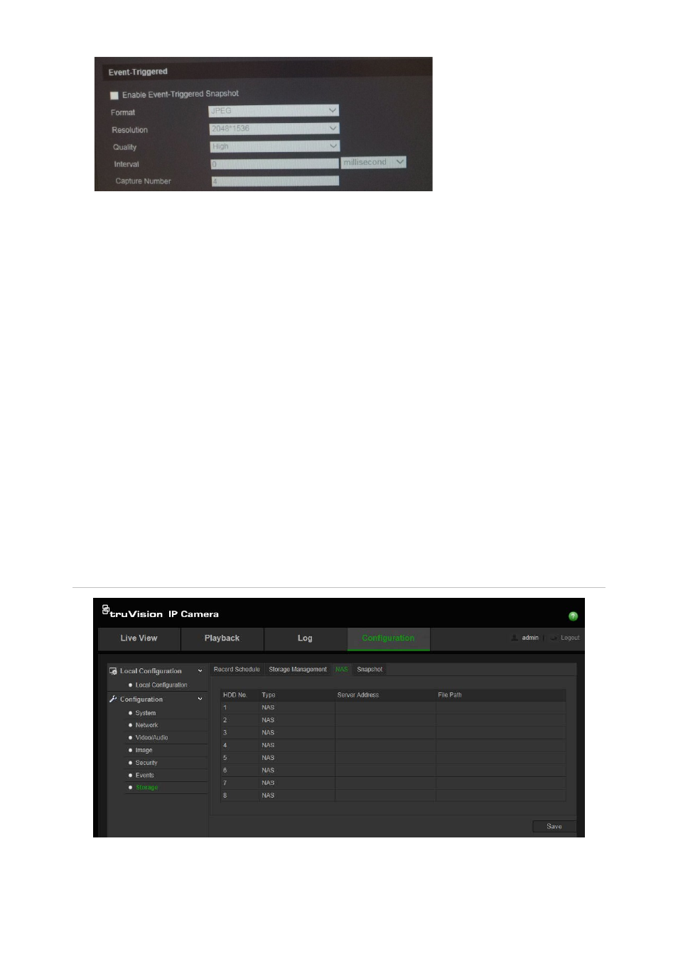 Nas settings | Interlogix TruVision Intelligent IP Dome Configuration Manual User Manual | Page 50 / 72