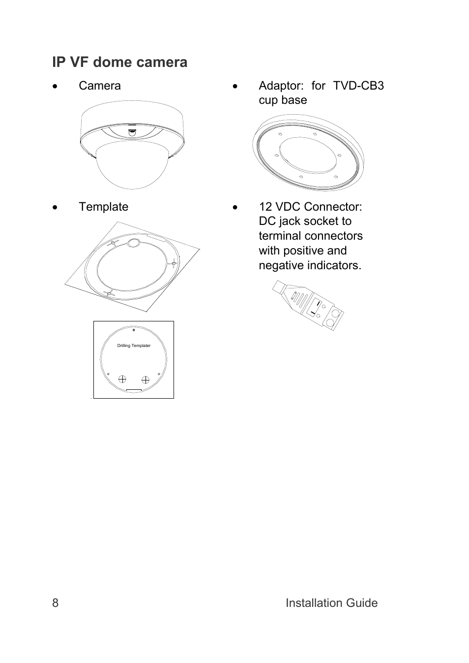 Ip vf dome camera | Interlogix TruVision Intelligent IP Dome Installation Manual User Manual | Page 12 / 40