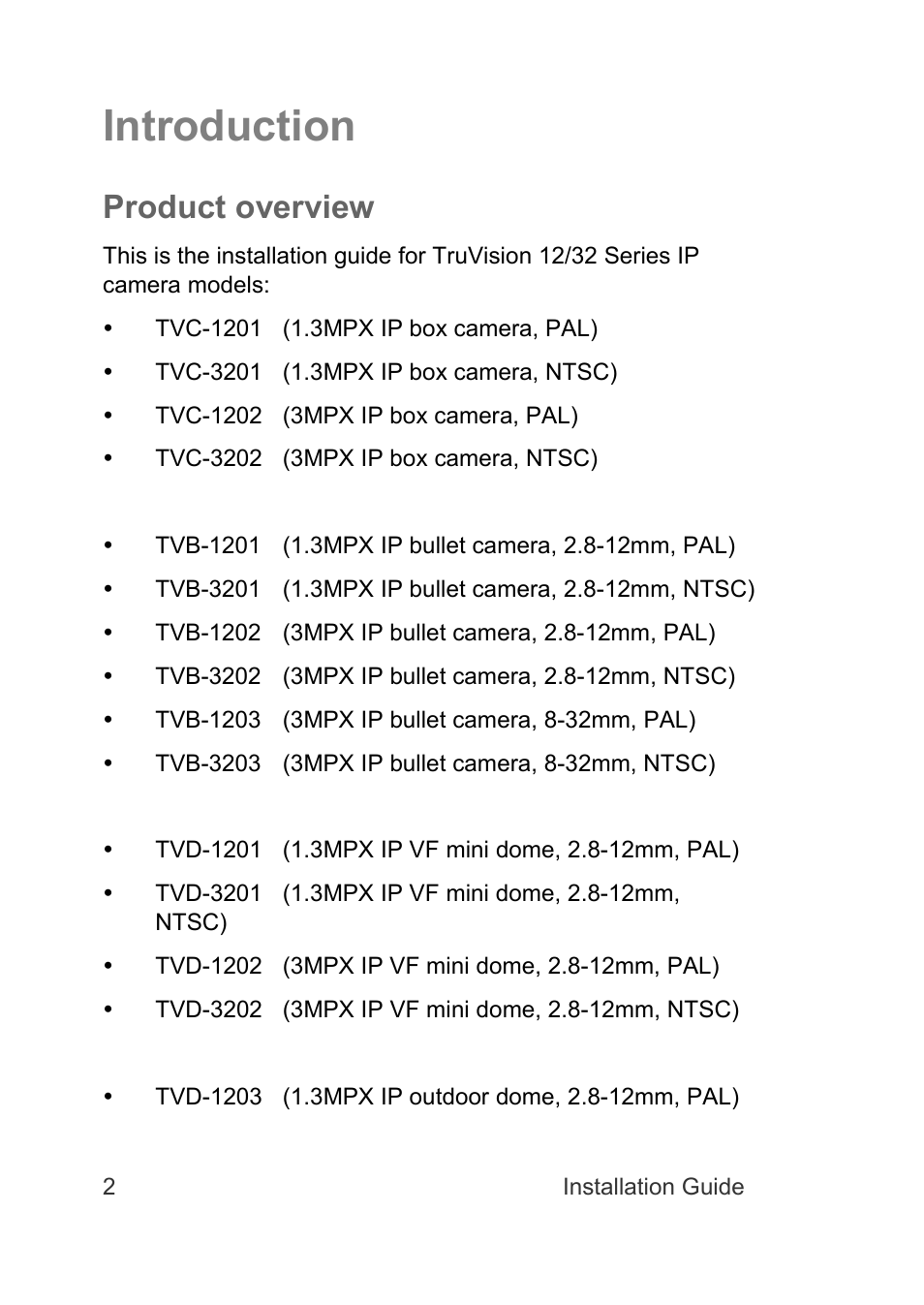 Introduction, Product overview | Interlogix TruVision Intelligent IP Dome Installation Manual User Manual | Page 6 / 40