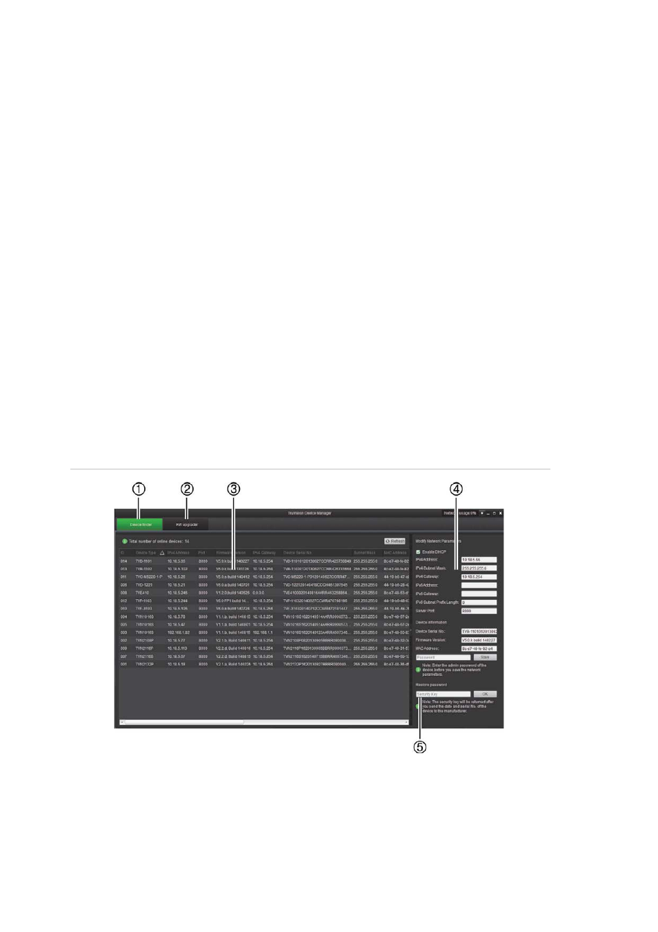 Description, Device manager, Search for active devices online | Interlogix TruVision Device Manager User Manual | Page 4 / 12