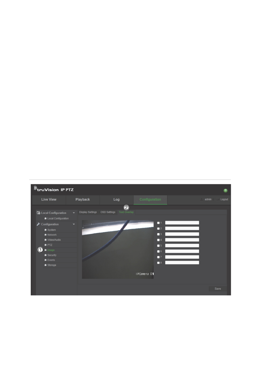 Overlay text | Interlogix TruVision IP Megapixel PTZ Configuration Manual User Manual | Page 26 / 68