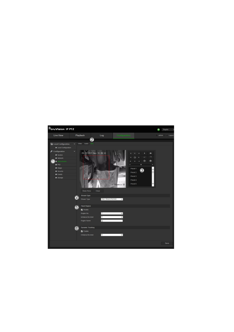 Roi encoding of an image | Interlogix TruVision IP Megapixel PTZ Configuration Manual User Manual | Page 27 / 68