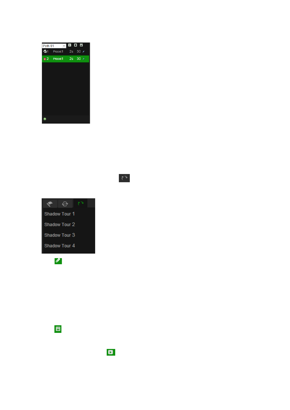 Using shadow tours | Interlogix TruVision IP Megapixel PTZ Configuration Manual User Manual | Page 66 / 68