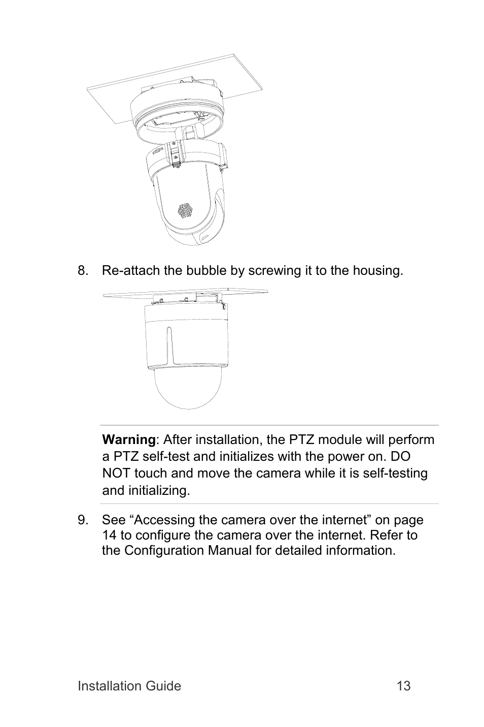 Interlogix TruVision IP Megapixel PTZ Installation Manual User Manual | Page 13 / 20