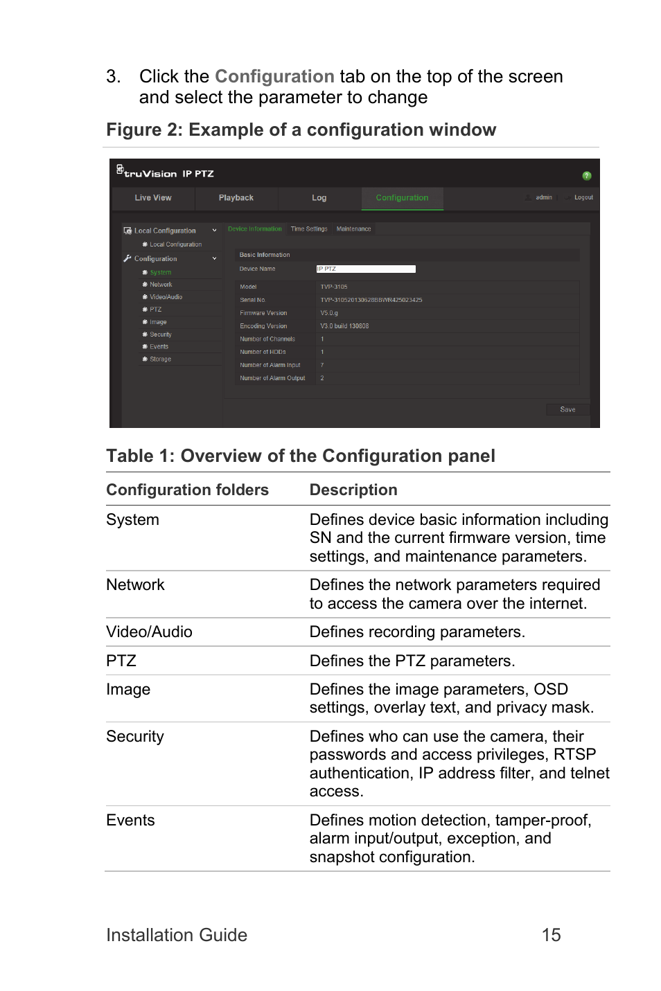 Interlogix TruVision IP Megapixel PTZ Installation Manual User Manual | Page 15 / 20