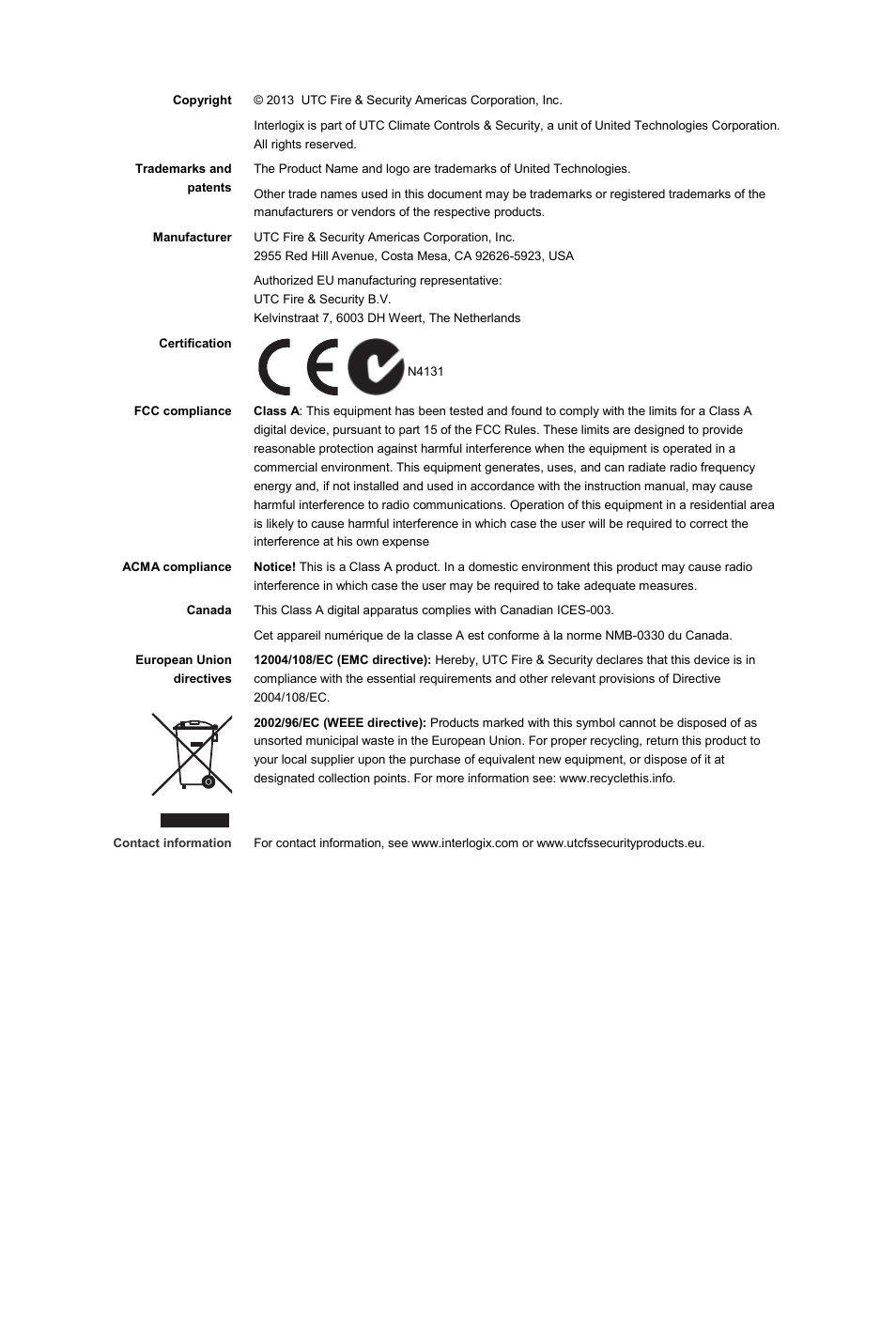 Interlogix TruVision IP Megapixel PTZ Installation Manual User Manual | Page 2 / 20
