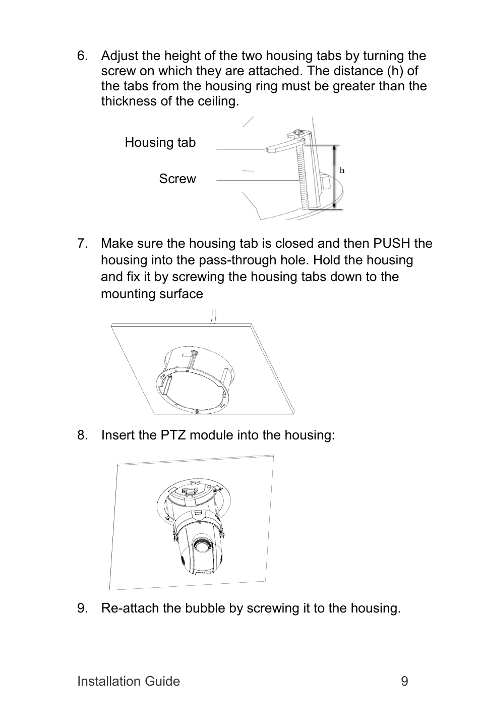 Interlogix TruVision IP Megapixel PTZ Installation Manual User Manual | Page 9 / 20