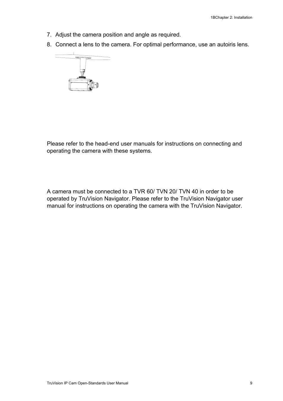 Using the camera with truvision navigator, Systems 9, Using the camera with truvision navigator 9 | Interlogix TruVision IP Open Standards Box User Manual User Manual | Page 13 / 64