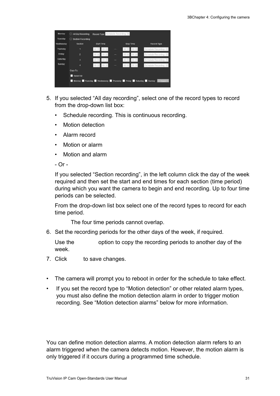 Motion detection alarms, Motion detection alarms 31 | Interlogix TruVision IP Open Standards Box User Manual User Manual | Page 35 / 64