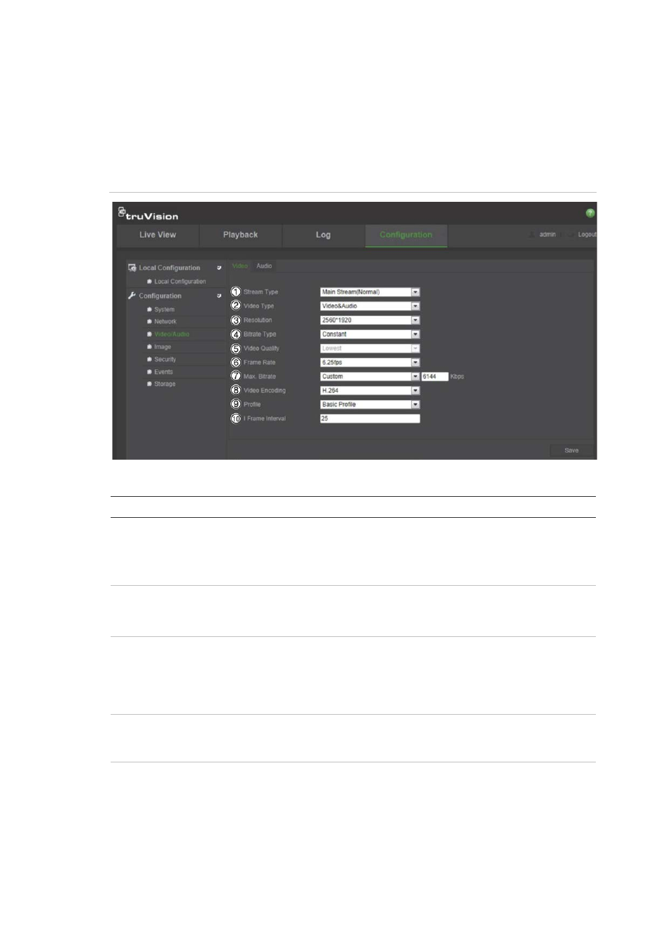 Recording parameters | Interlogix TruVision IP Camera Configuration Manual User Manual | Page 21 / 54