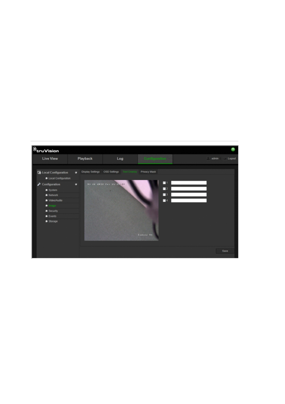 Overlay text | Interlogix TruVision IP Camera Configuration Manual User Manual | Page 26 / 54