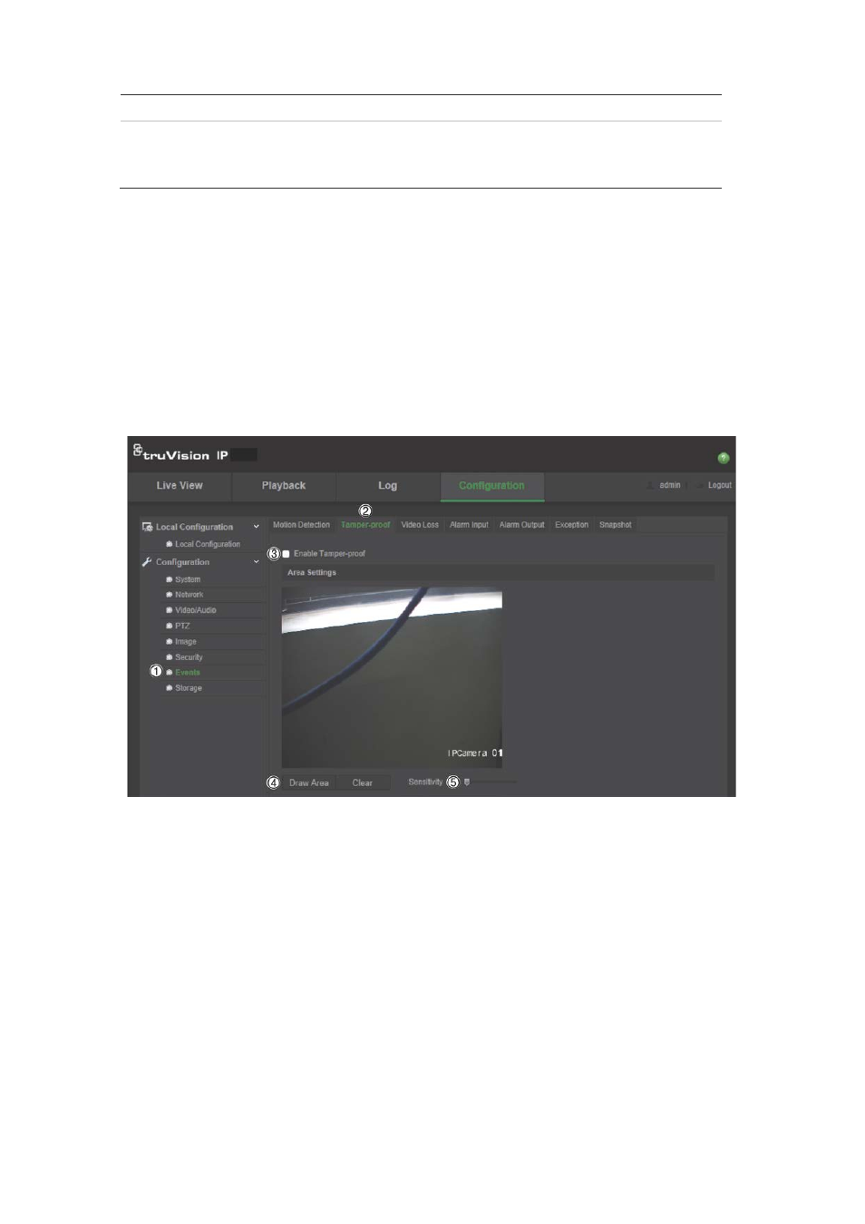 Tamper-proof alarms | Interlogix TruVision IP Camera Configuration Manual User Manual | Page 30 / 54