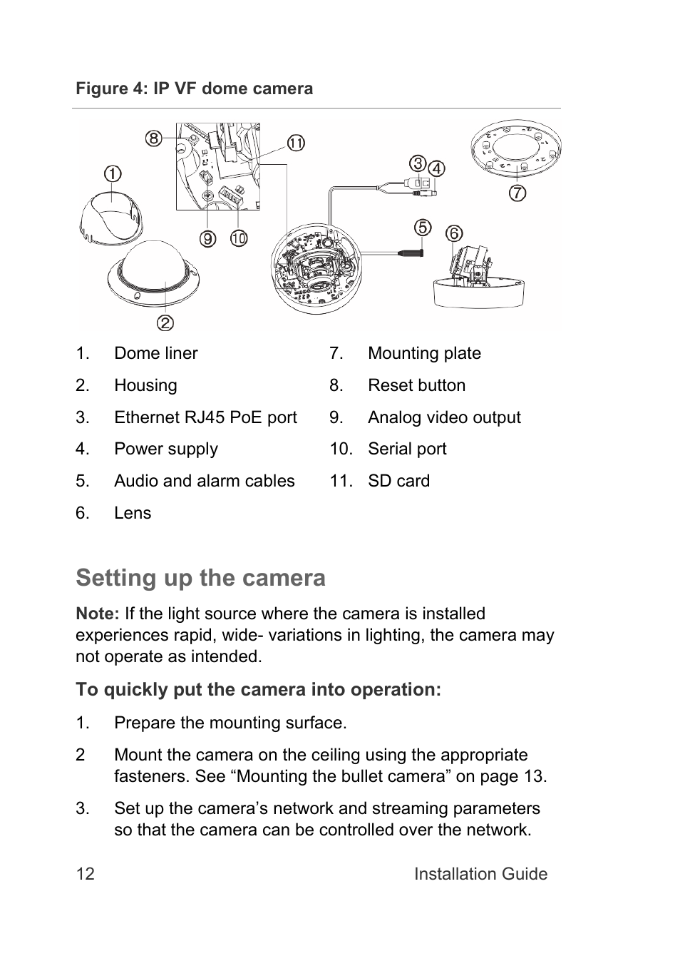Setting up the camera | Interlogix TruVision IP Camera Installation Guide User Manual | Page 12 / 28