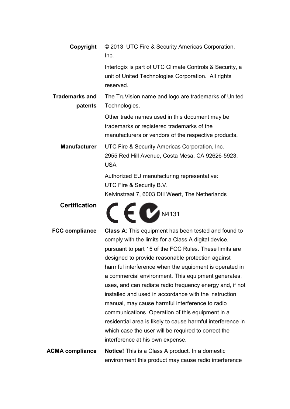 Interlogix TruVision IP Camera Installation Guide User Manual | Page 2 / 28