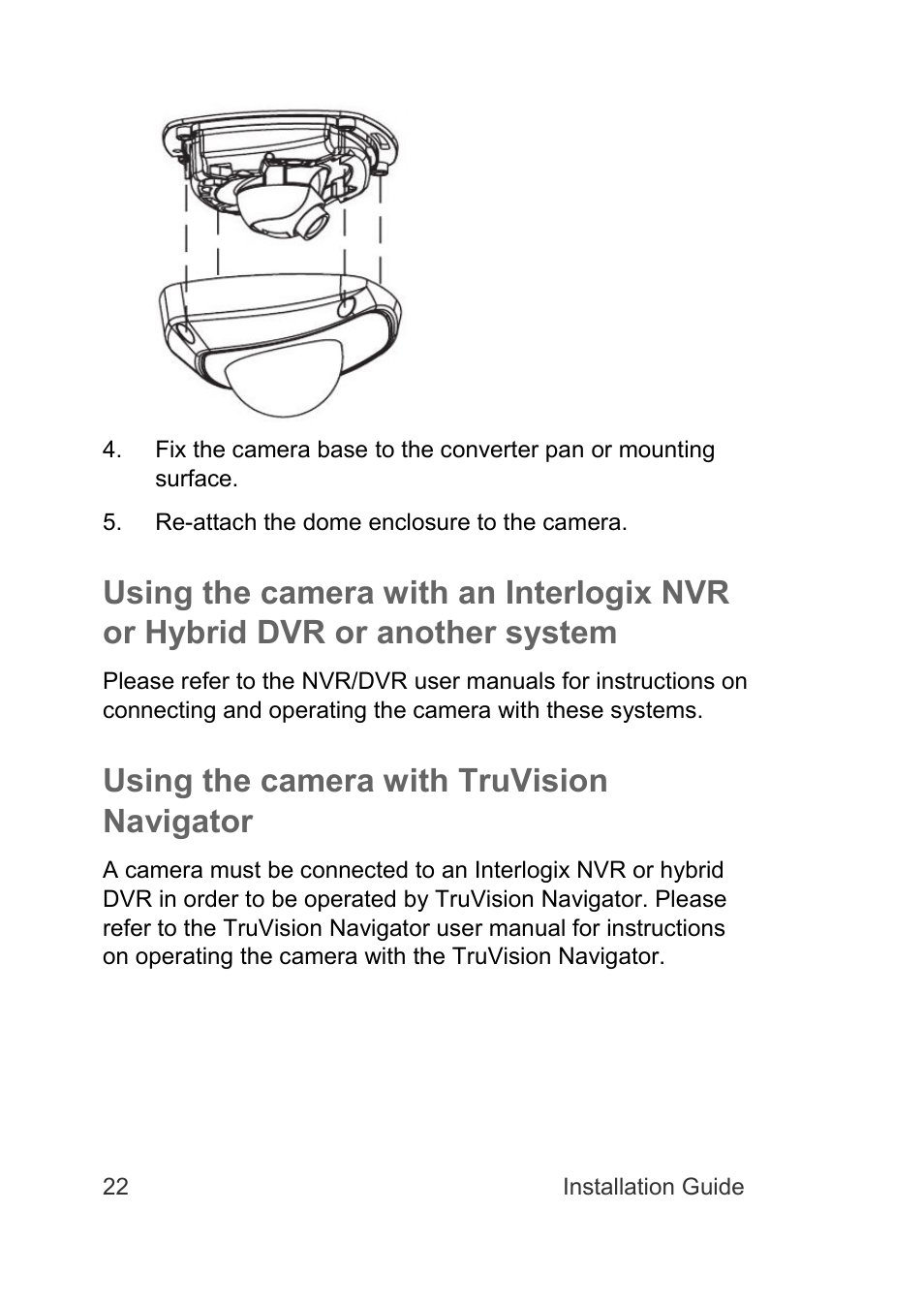 Using the camera with truvision navigator | Interlogix TruVision IP Camera Installation Guide User Manual | Page 22 / 28