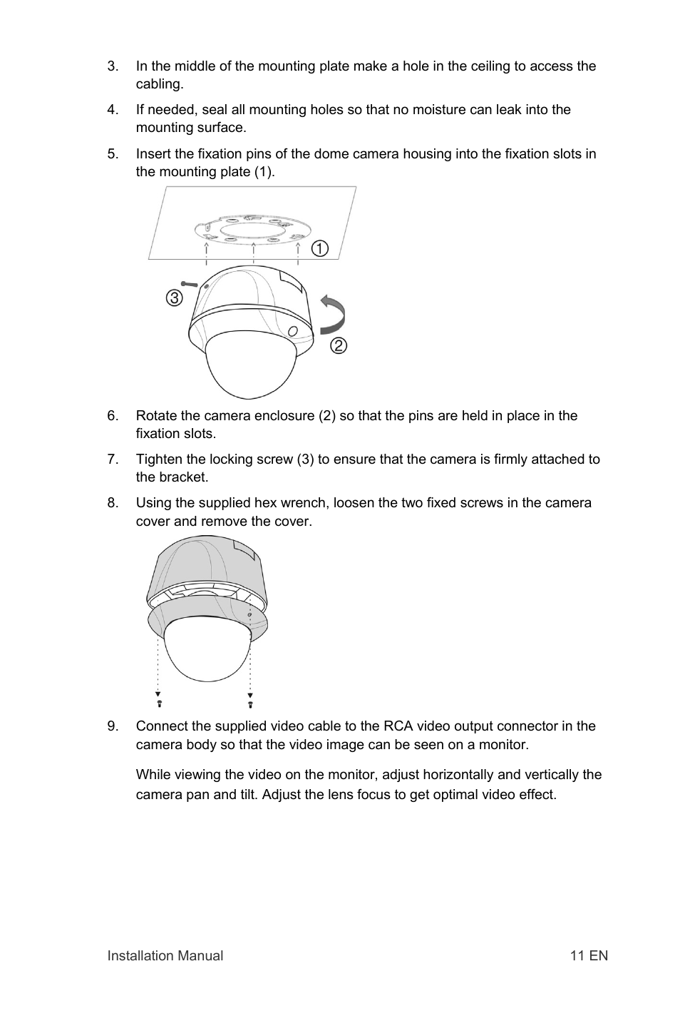 Interlogix TruVision IP Open Standards Dome Cameras Installation Manual User Manual | Page 11 / 16