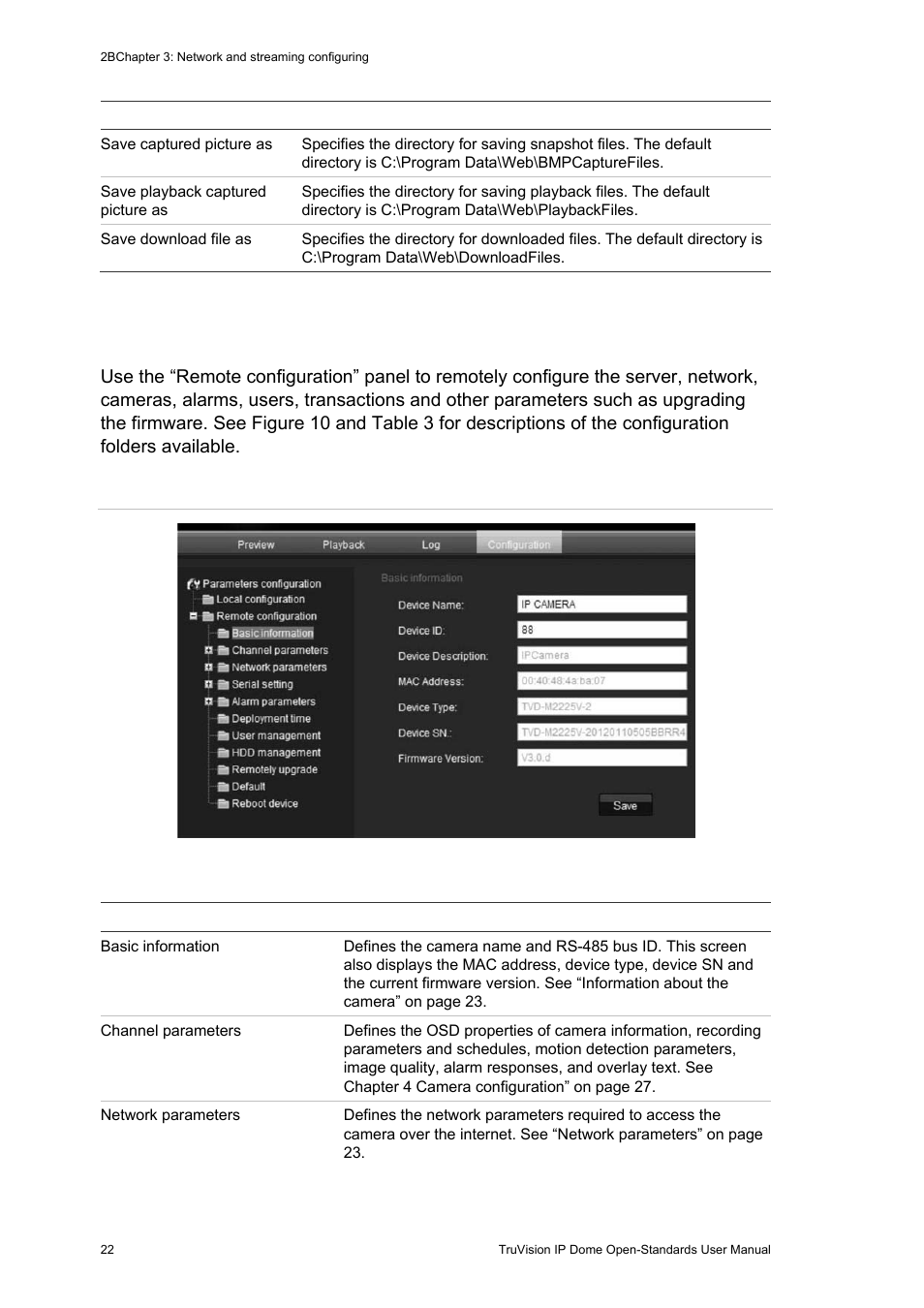 Remote configuration | Interlogix TruVision IP Open Standards Dome Cameras User Manual User Manual | Page 26 / 68