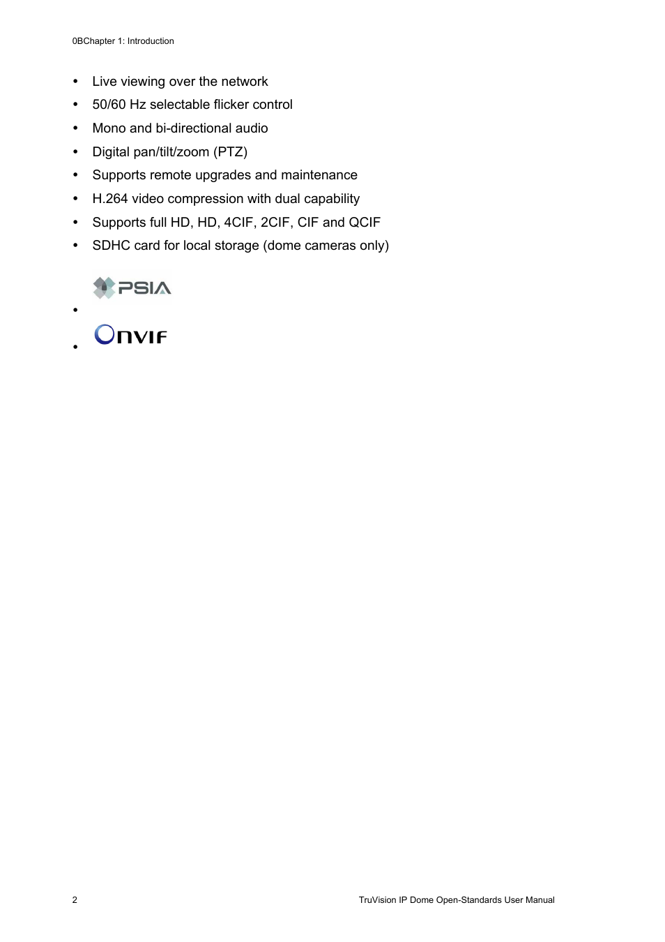 Interlogix TruVision IP Open Standards Dome Cameras User Manual User Manual | Page 6 / 68