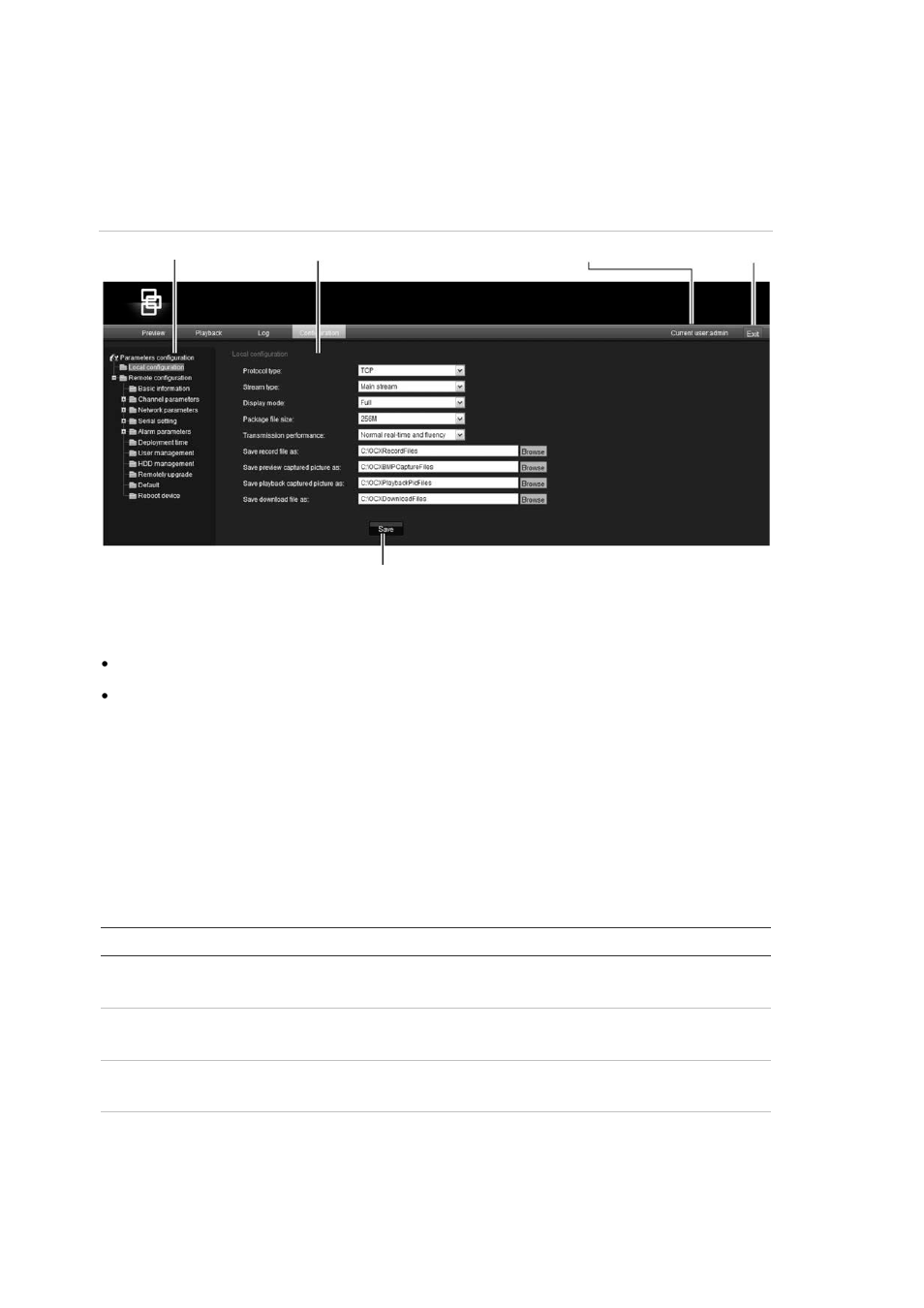Local configuration | Interlogix TruVision IP Open Standards Outdoor Cameras User Manual User Manual | Page 24 / 61