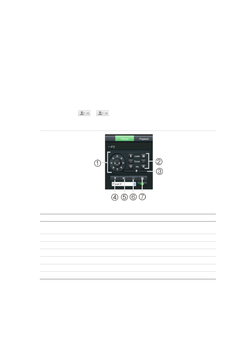Controlling zoom and focus, Ptz control panel | Interlogix TruVision IP Open Standards Outdoor Cameras User Manual User Manual | Page 53 / 61