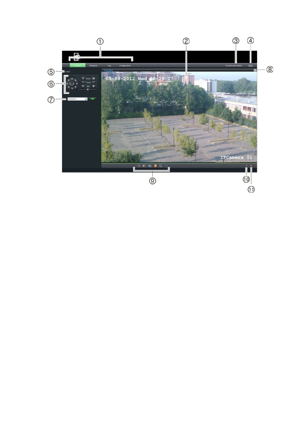 Configuration de la caméra sur internet, Interface du navigateur web | Interlogix UltraView IP PTZ 36X Camera Quick Start User Manual | Page 27 / 76