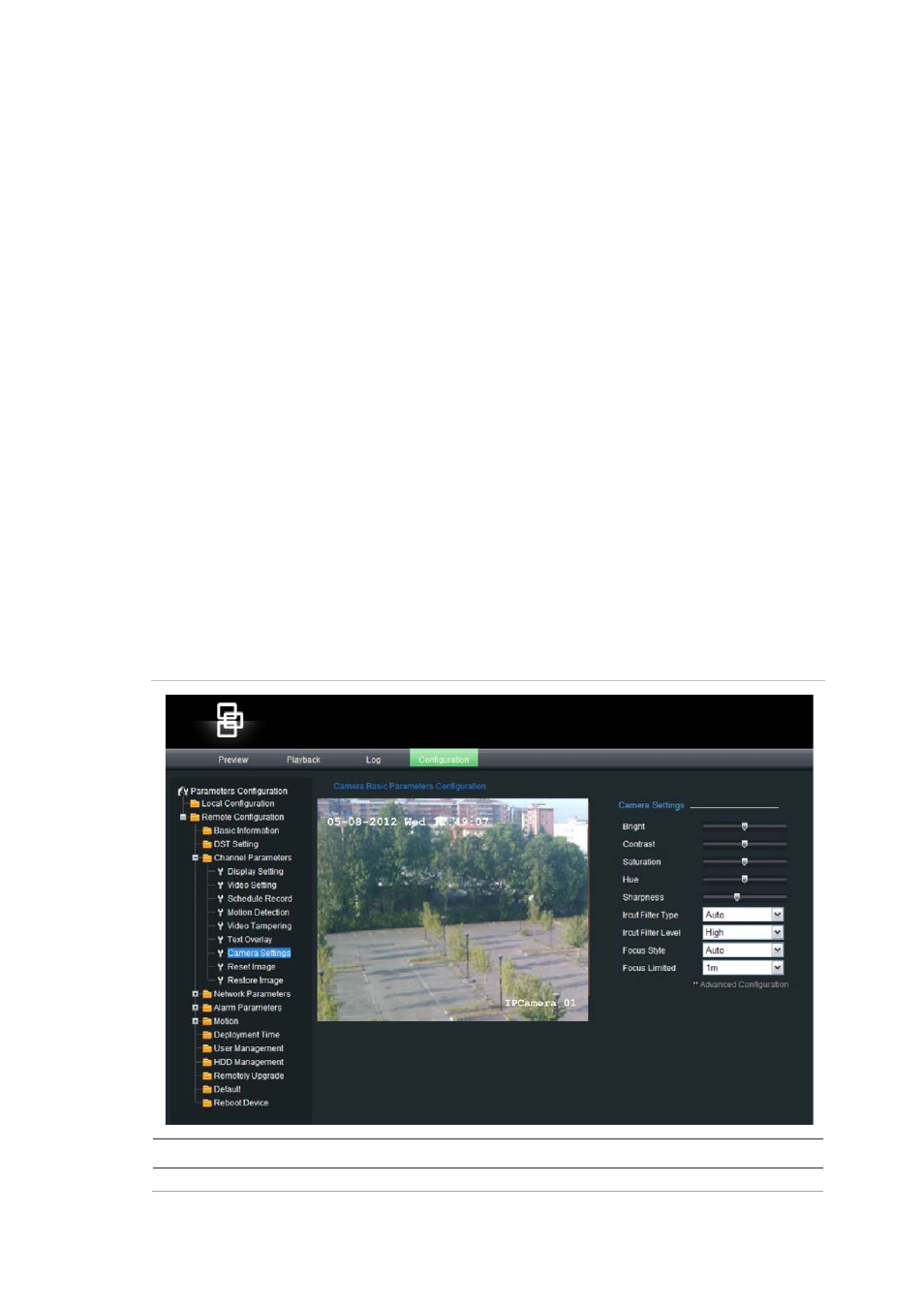 Camera image settings | Interlogix UltraView IP PTZ 36X Camera User Manual User Manual | Page 37 / 86
