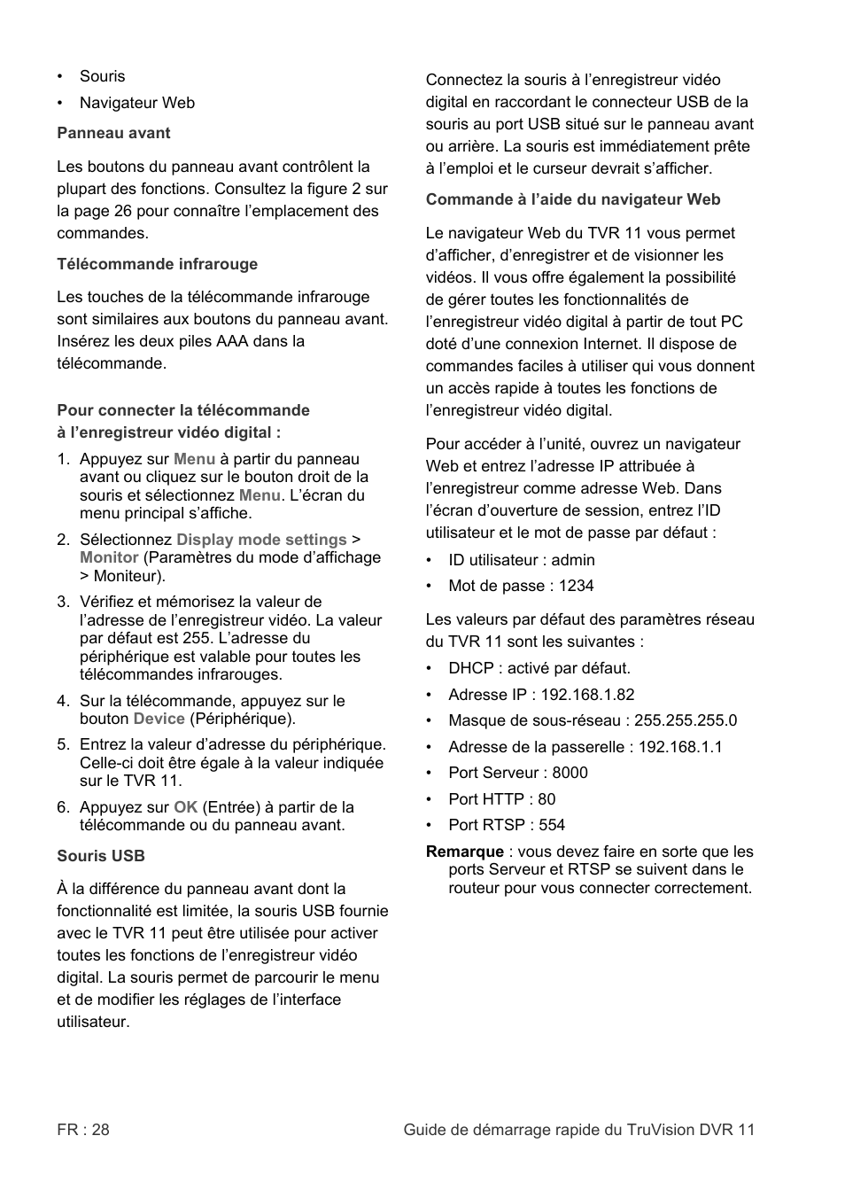 Interlogix DVR 11 Quick Start Guide User Manual | Page 28 / 68