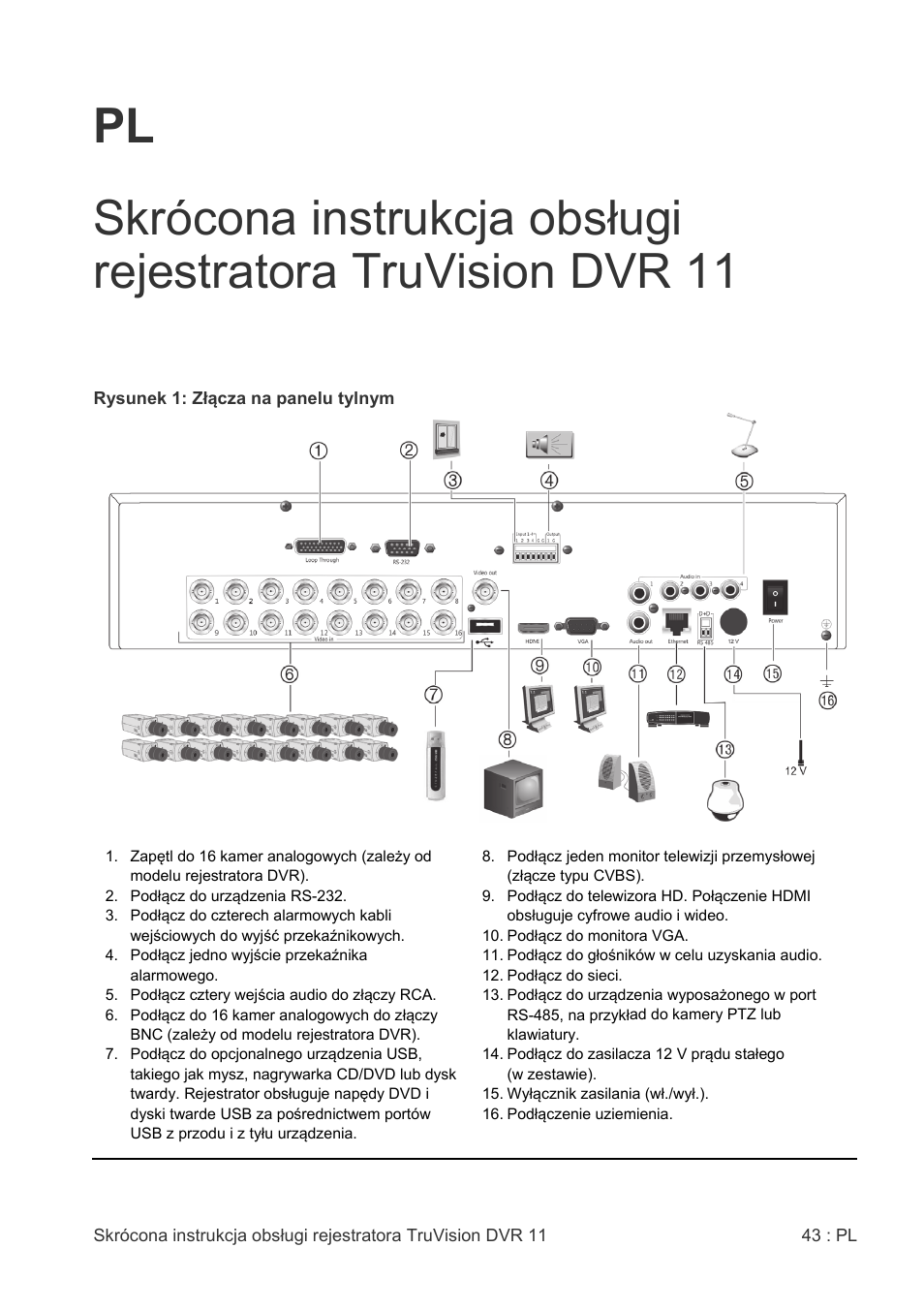 Interlogix DVR 11 Quick Start Guide User Manual | Page 43 / 68