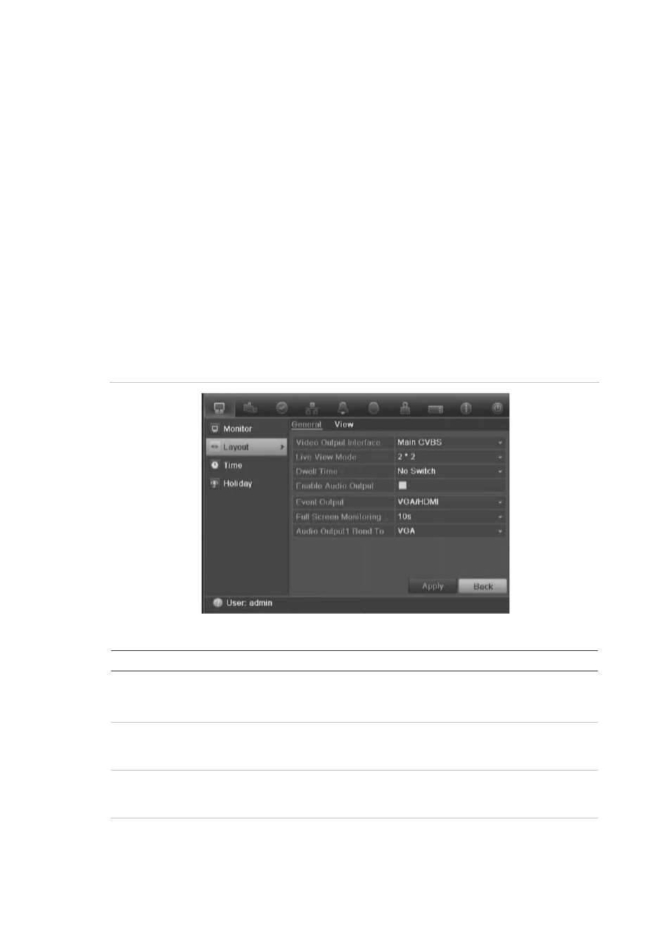 Configuring live view | Interlogix DVR 11 User Manual User Manual | Page 69 / 156