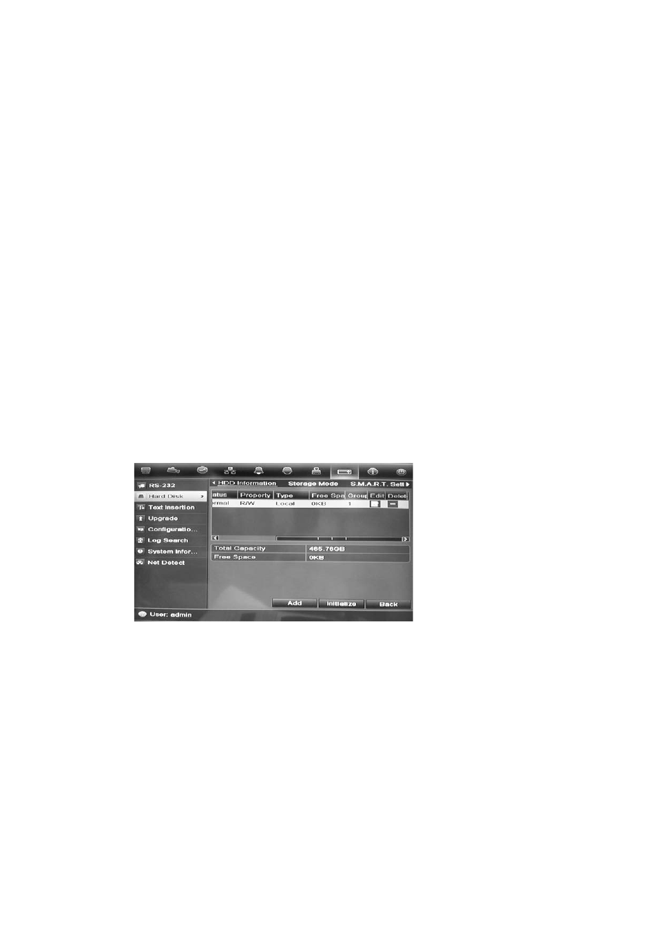 Chapter 13 hdd management, Initializing hdds, Controlling disk space on the hdd | Interlogix DVR 41 User Manual User Manual | Page 127 / 186