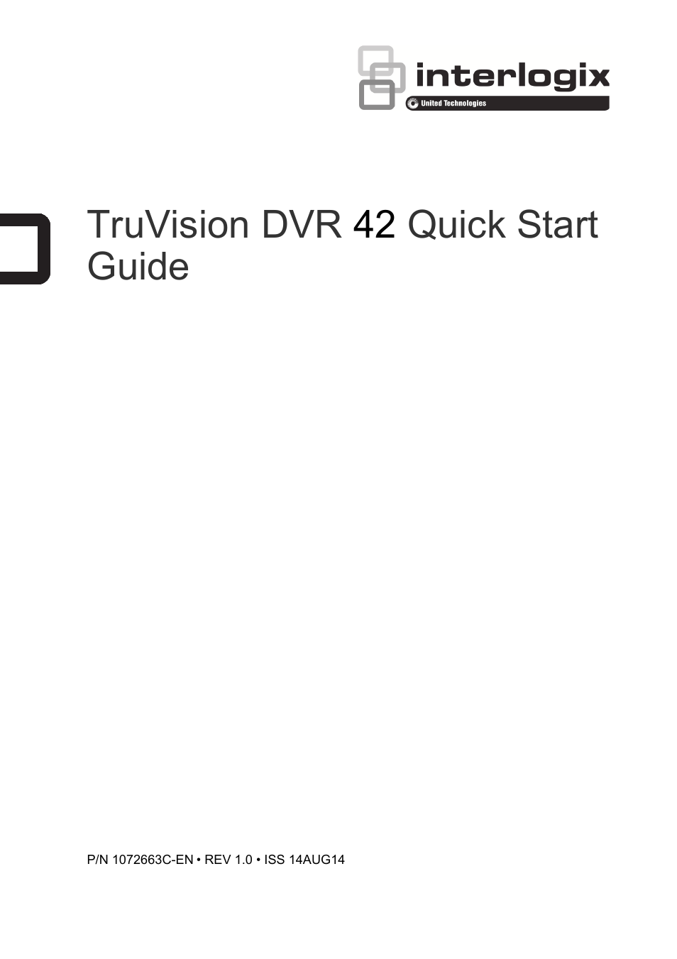 Interlogix DVR 42 Quick Start User Manual | 8 pages