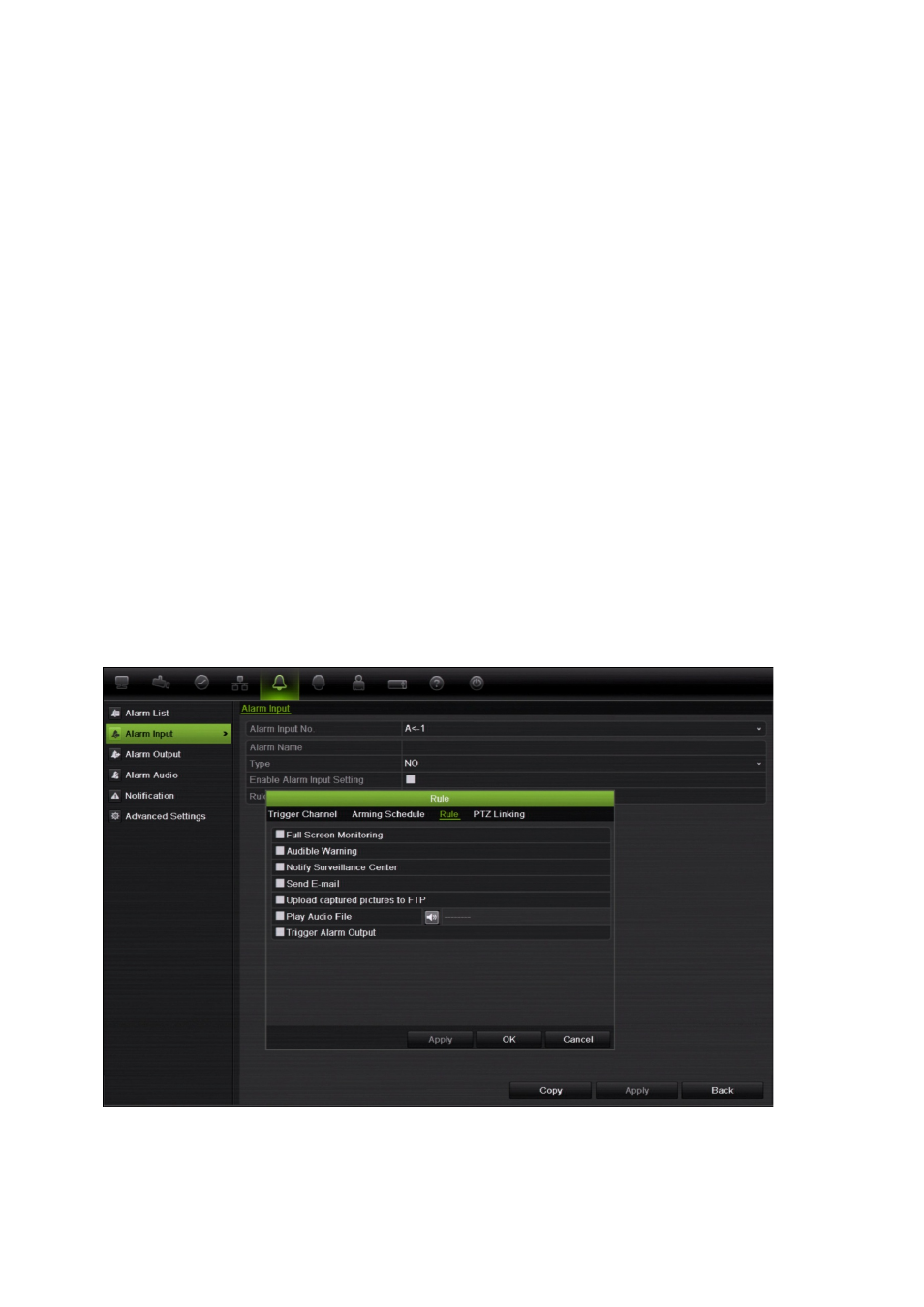 Chapter 11 alarm settings, Description of alarm notification types | Interlogix DVR 42 User Manual User Manual | Page 102 / 176