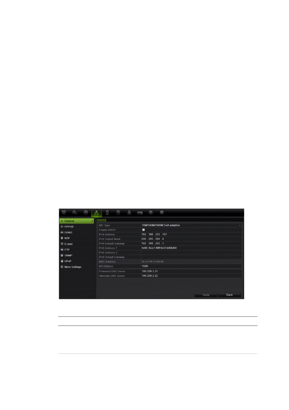 Chapter 12 network settings, Configuring general network settings | Interlogix DVR 42 User Manual User Manual | Page 113 / 176