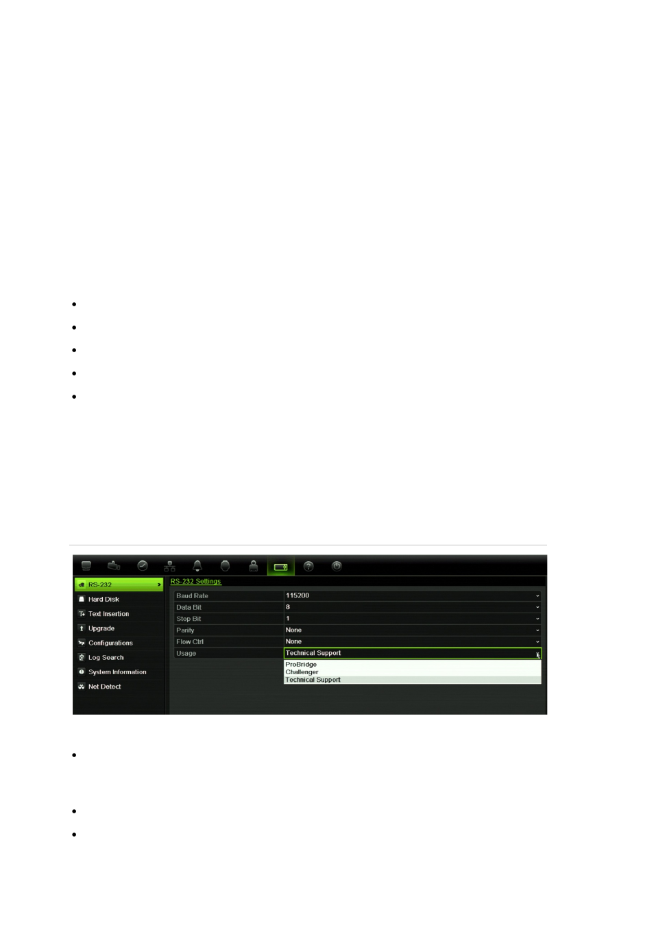 Chapter 15 dvr management, Configuring the rs-232 port | Interlogix DVR 42 User Manual User Manual | Page 134 / 176