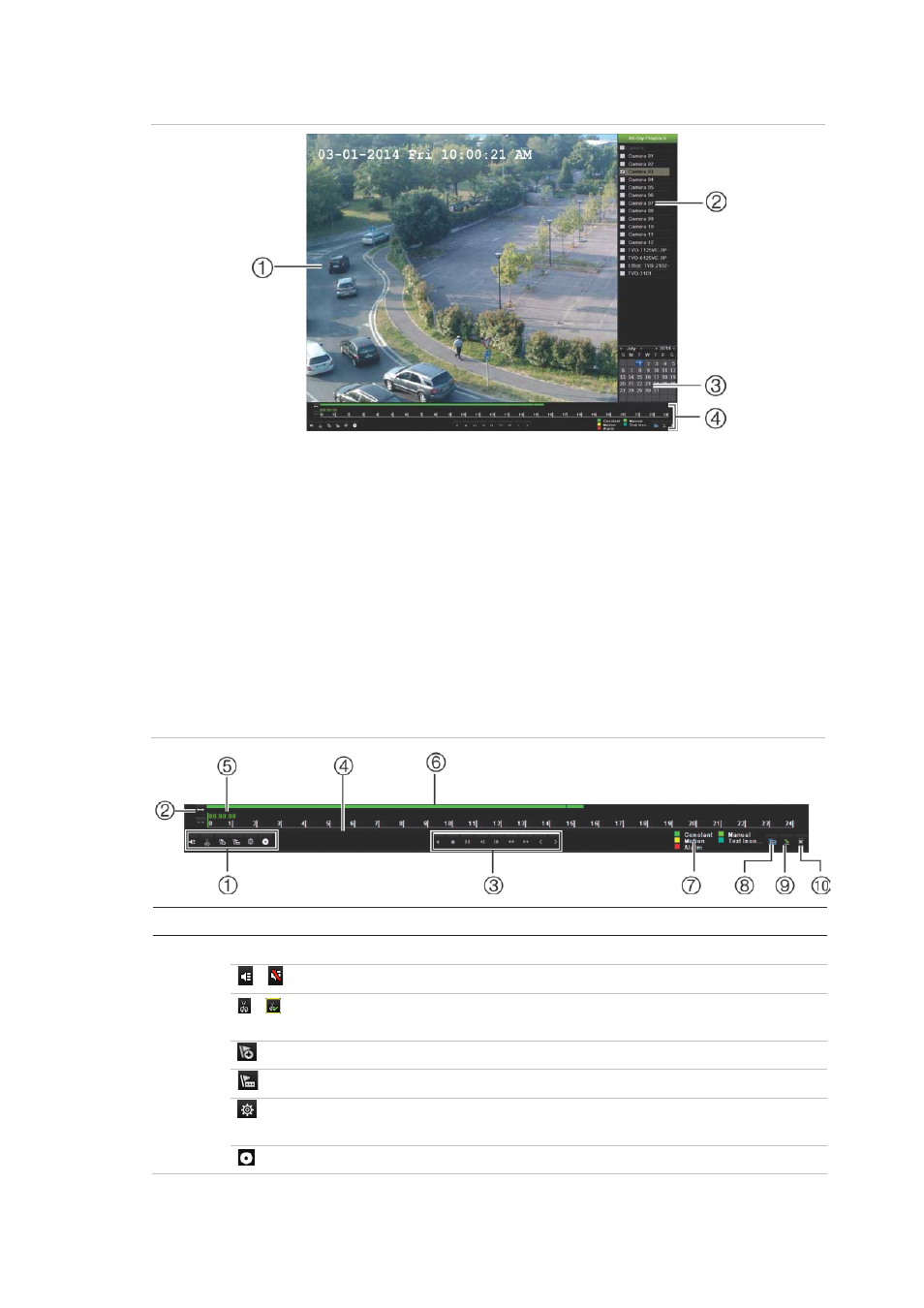 The playback control toolbar | Interlogix DVR 42 User Manual User Manual | Page 57 / 176