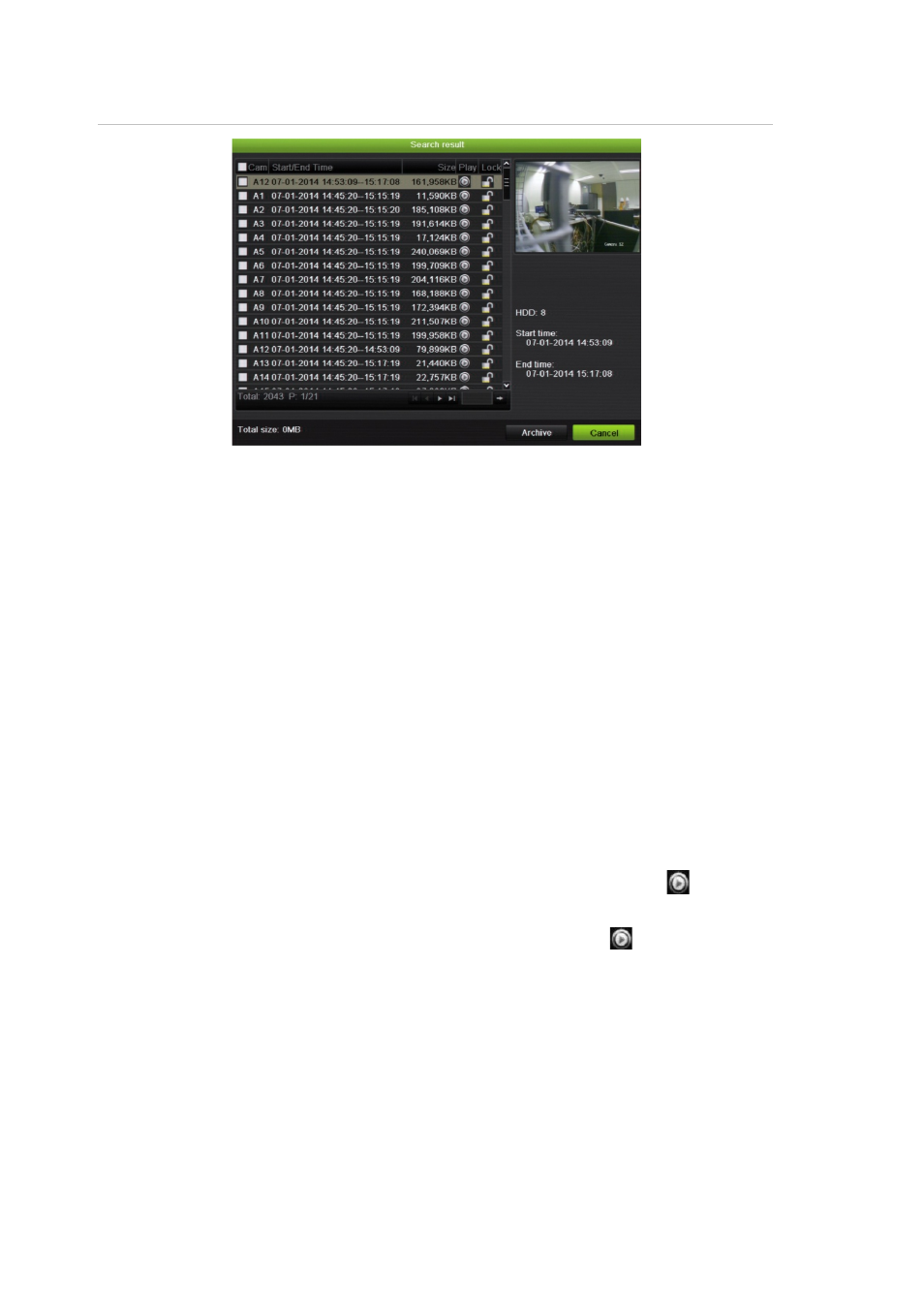 Playing back recordings by time and video type | Interlogix DVR 42 User Manual User Manual | Page 62 / 176