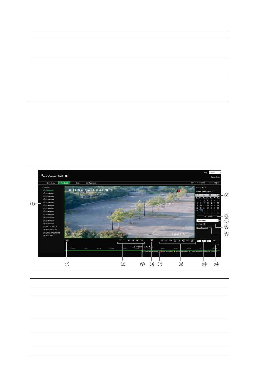 Searching and playing back recorded video | Interlogix DVR 42 User Manual User Manual | Page 82 / 176