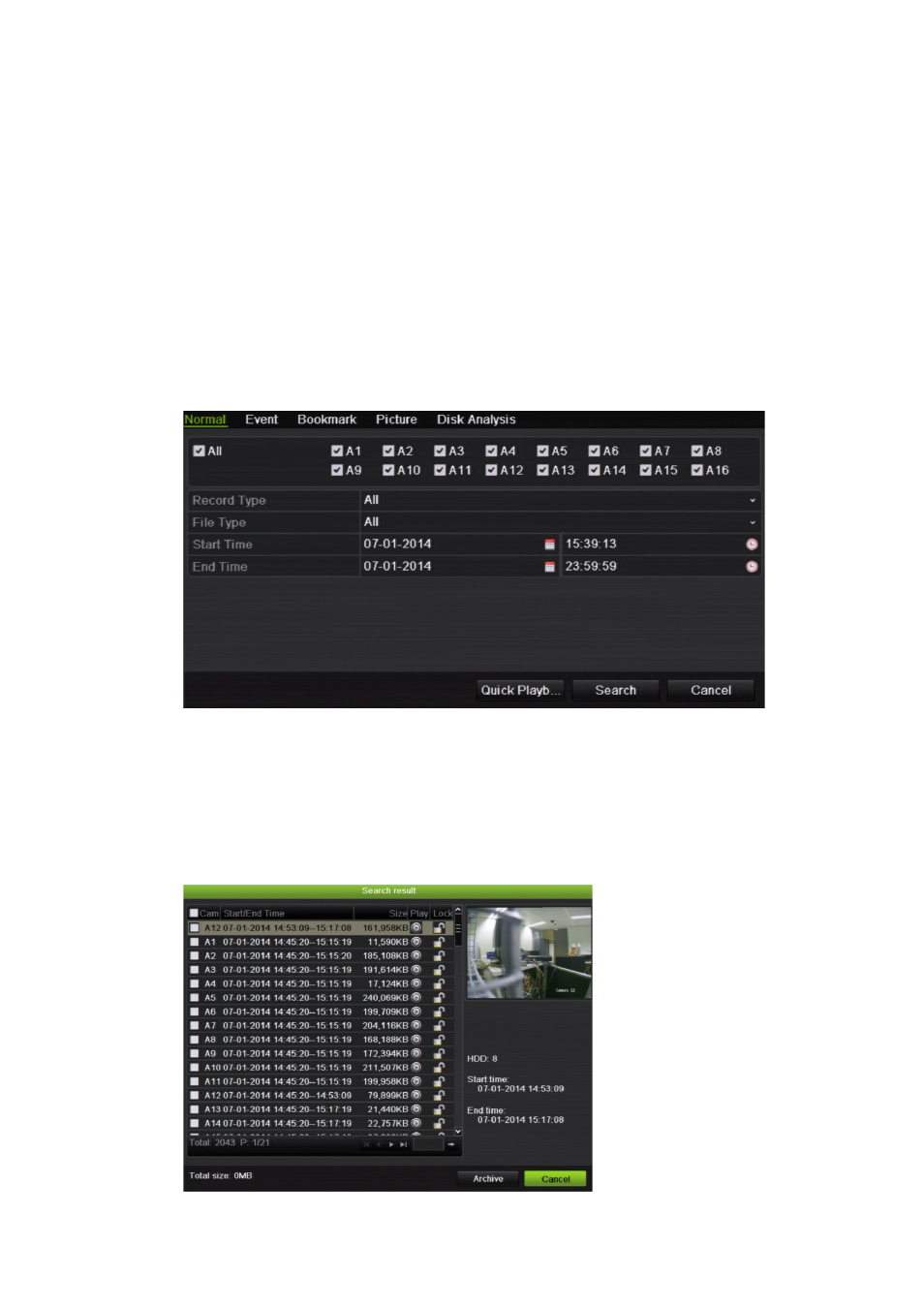 Locking and unlocking recorded files | Interlogix DVR 42 User Manual User Manual | Page 99 / 176