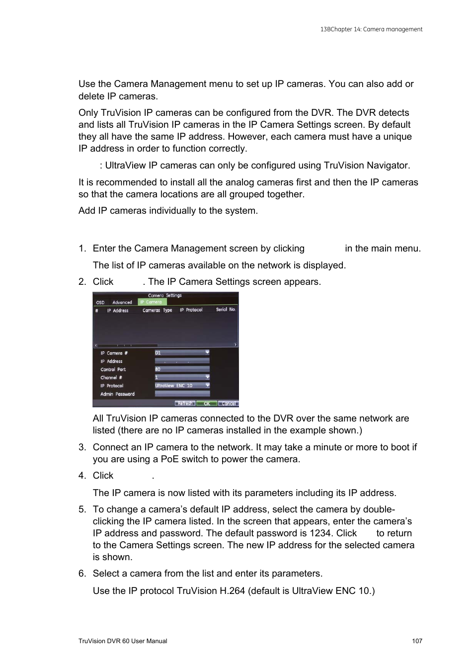 Configuring ip cameras | Interlogix DVR 60 User Manual User Manual | Page 113 / 164