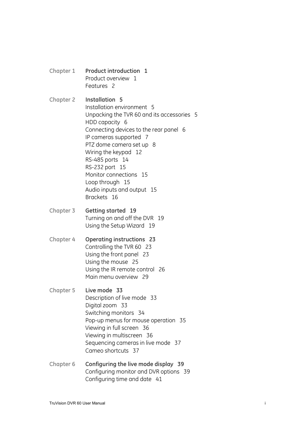 Content | Interlogix DVR 60 User Manual User Manual | Page 3 / 164