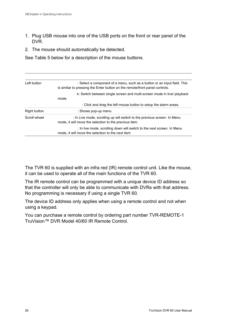 Using the ir remote control, Rol 26 | Interlogix DVR 60 User Manual User Manual | Page 32 / 164