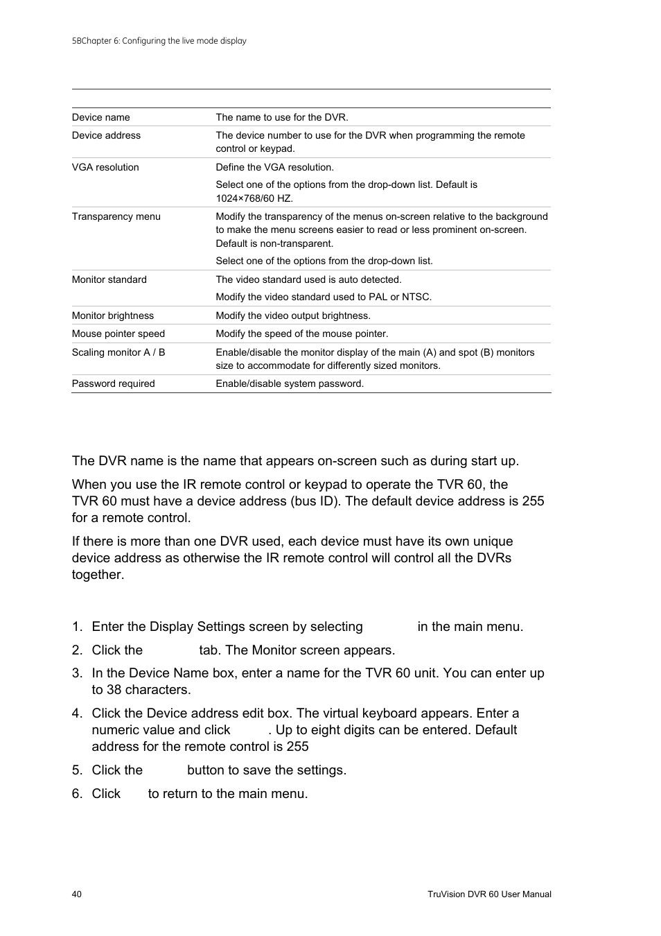 Dvr name and address | Interlogix DVR 60 User Manual User Manual | Page 46 / 164