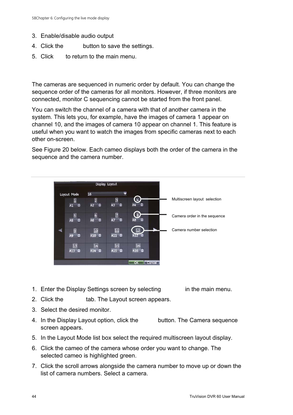 Sequencing cameras | Interlogix DVR 60 User Manual User Manual | Page 50 / 164