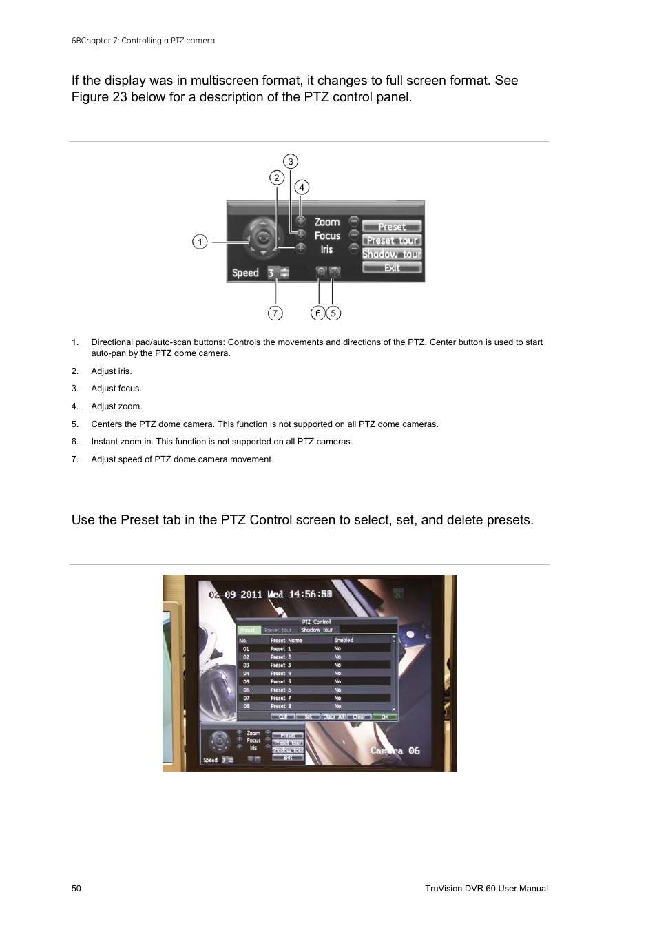 Setting a preset position | Interlogix DVR 60 User Manual User Manual | Page 56 / 164