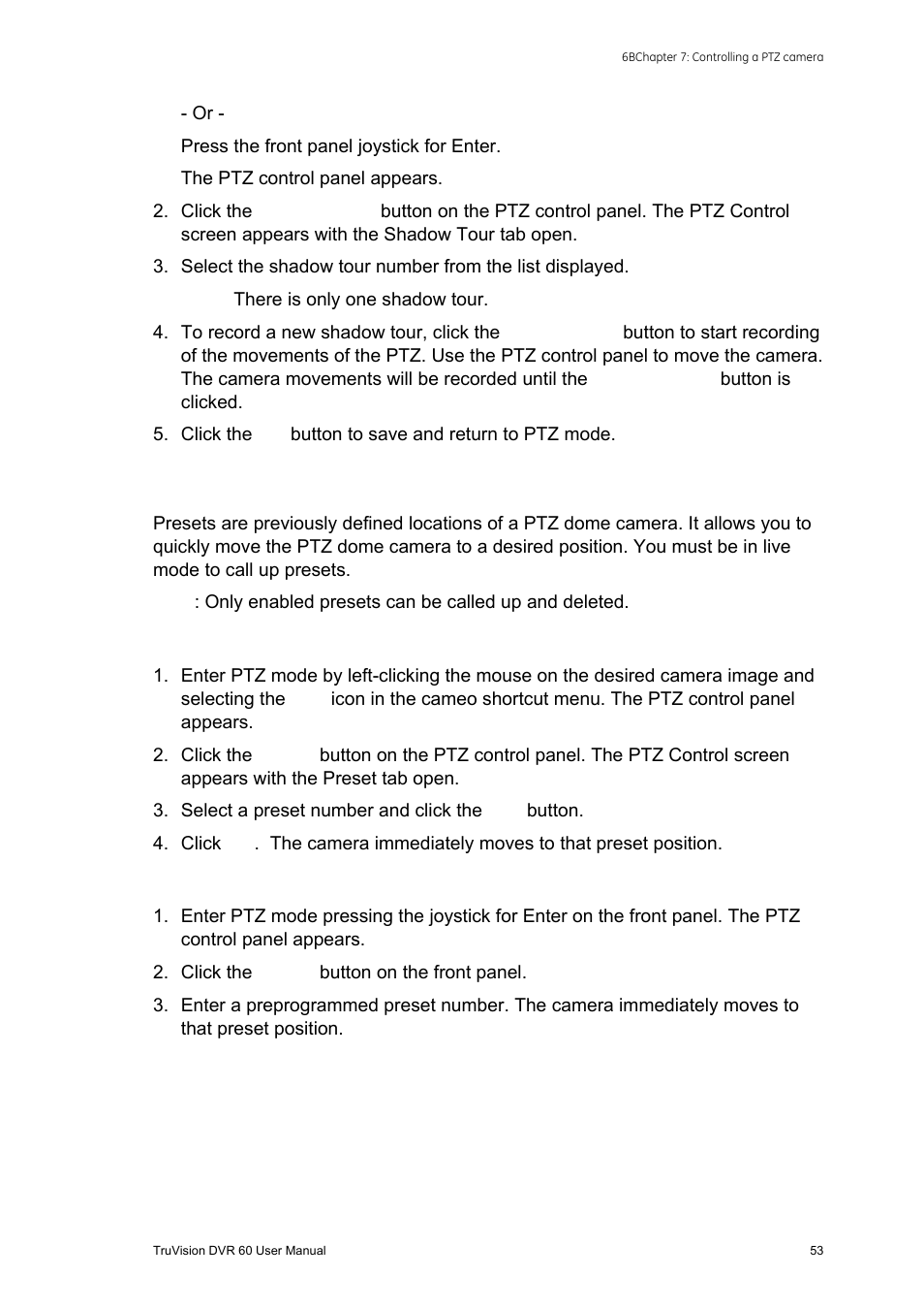 Calling up a preset position | Interlogix DVR 60 User Manual User Manual | Page 59 / 164