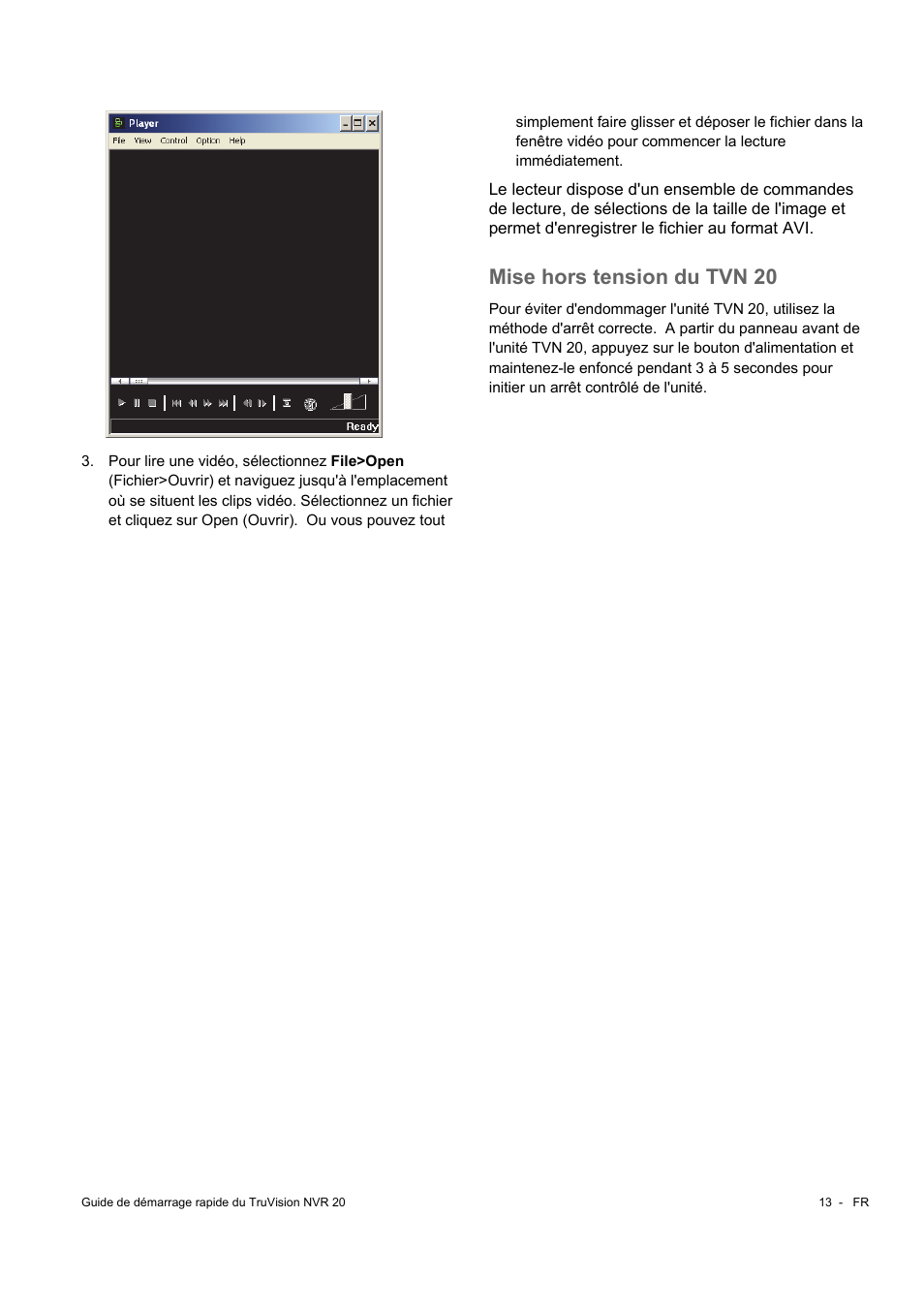 Mise hors tension du tvn 20 | Interlogix NVR 20 Quick Start User Manual | Page 55 / 84