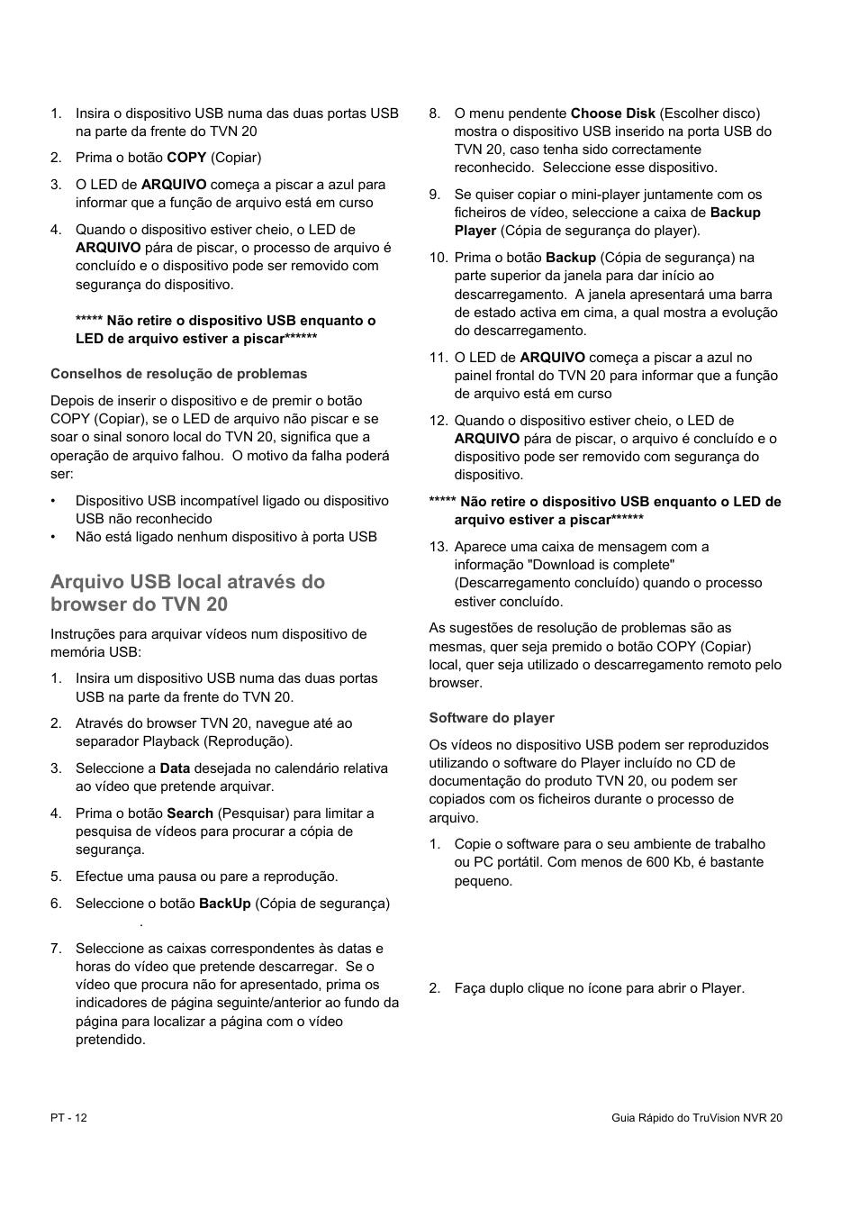 Arquivo usb local através do browser do tvn 20 | Interlogix NVR 20 Quick Start User Manual | Page 80 / 84