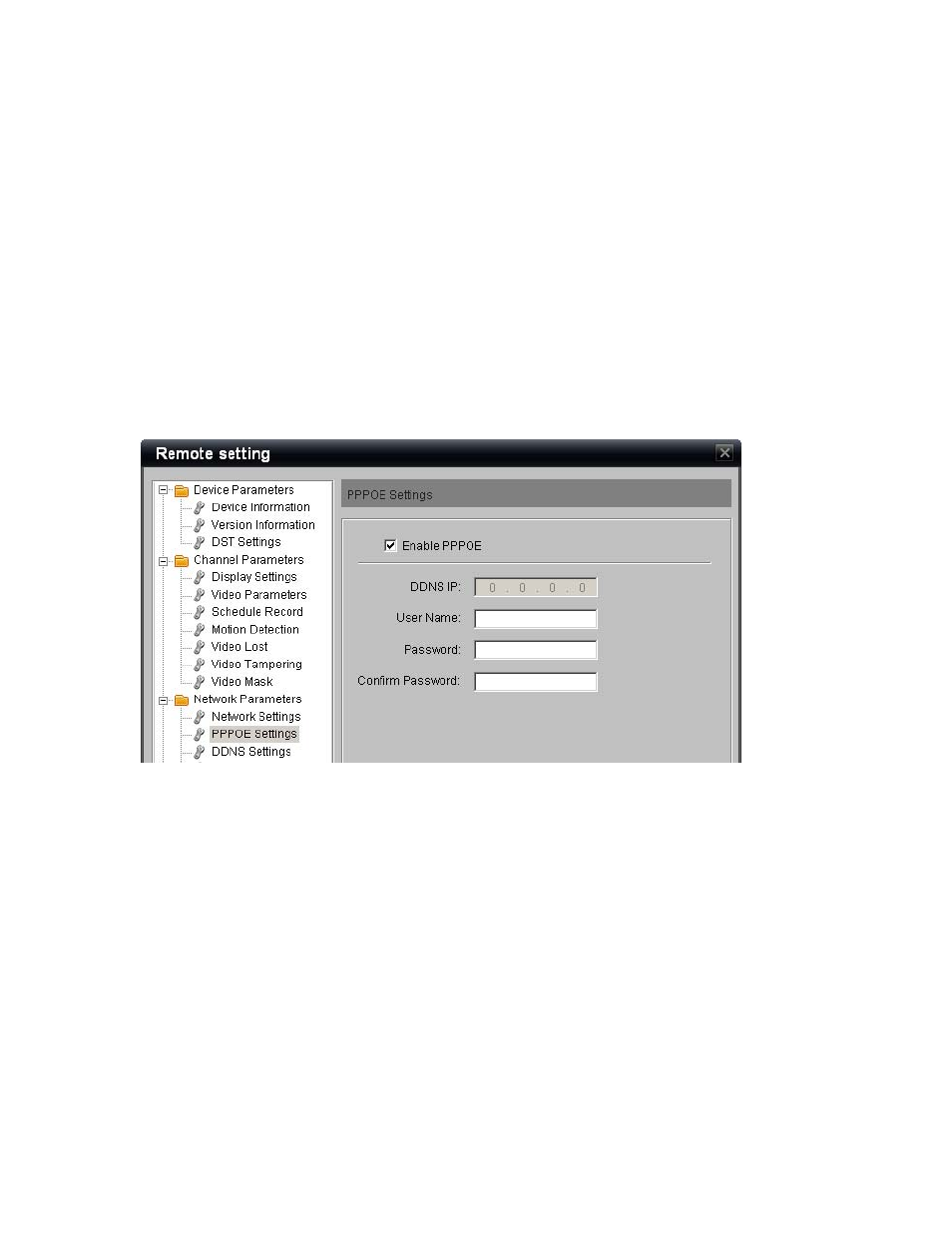 To view or change the pppoe settings: 108 | Interlogix NVR 20 User Manual User Manual | Page 114 / 150