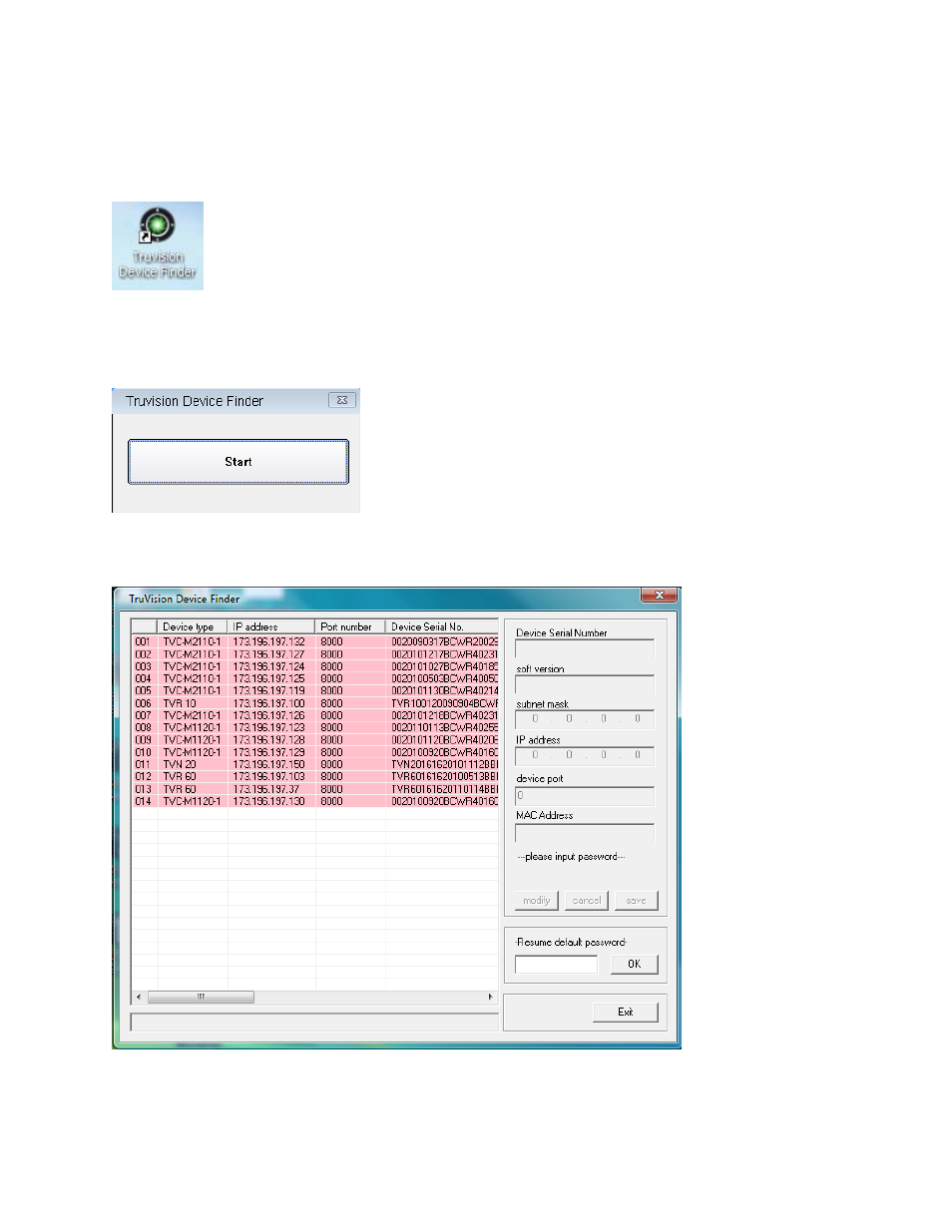 Uvision device finder 140, Using the truvision device finder | Interlogix NVR 20 User Manual User Manual | Page 146 / 150